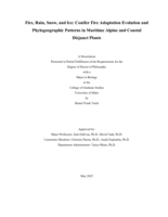 Fire, Rain, Snow, and Ice: Conifer fire adaptation evolution and phylogeographic patterns in maritime alpine and coastal disjunct plants
