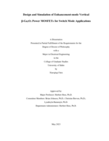 Design and Simulation of Enhancement-mode Vertical β-Ga2O3 Power MOSFETs for Switch Mode Applications