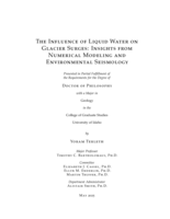 The Influence of Liquid Water on Glacier Surges: Insights from Numerical Modeling and Environmental Seismology