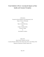 From Oxidation to Flavor: Assessing the Impacts on Meat Quality and Consumer Perceptions