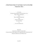 A Finite Element Study of Creep-Fatigue Crack Growth in High Temperature Alloys
