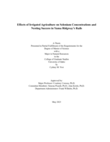 Effects of Irrigated Agriculture on Selenium Concentrations and Nesting Success in Yuma Ridgway's Rails