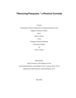 "Rescuing Pasquale," a Musical Comedy