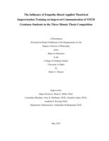 The Influence of Empathy-Based Applied Theatrical Improvisation Training on Improved Communication of STEM Graduate Students in the Three Minute Thesis Competition