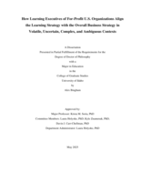 How Learning Executives of For-Profit U.S. Organizations Align the Learning Strategy with the Overall Business Strategy in Volatile, Uncertain, Complex, and Ambiguous Contexts