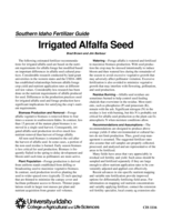 Southern Idaho Fertilizer Guide: Irrigated Alfalfa Seed
