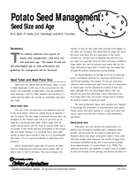 Potato Seed Management: Seed Size and Age