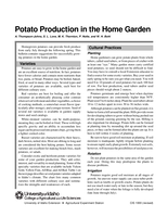 Potato Production in the Home Garden