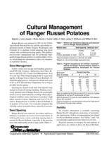 Cultural Management of Ranger Russet Potatoes