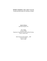 Sport-Fishing Use And Value: Snake River Basin of Central Idaho