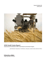 2016 Small Grains Report: Southcentral and Southeastern Idaho Cereals Research and Extension Program