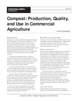 Compost: Production, Quality, and Use in Commercial Agriculture
