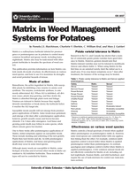 Matrix in Weed Management Systems for Potatoes