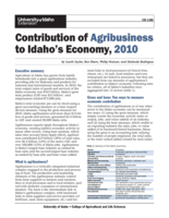 Contribution of Agribusiness to Idaho's Economy, 2010
