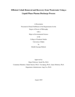 Efficient Cobalt Removal and Recovery from Wastewater Using a Liquid Phase Plasma Discharge Process