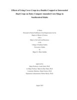 Effects of using cover crops in a double cropped or interseeded dual crops on dairy compost amended corn silage in Southcentral Idaho