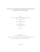 Assessment of Vertical Price Transmission in Food Markets: Evidence Based on Meta-analyses