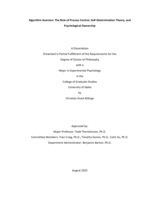 Algorithm Aversion: The Role of Process Control, Self-Determination Theory, and Psychological Ownership