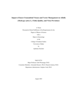 Impact of Insect-Transmitted Viruses and Vector Management on Alfalfa (Medicago sativa L.) Yield, Quality, and Virus Prevalence