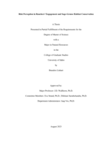 Risk Perception in Ranchers' Engagement and Sage-Grouse Habitat Conservation