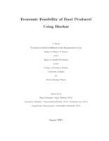 Economic Feasibility of Food Produced Using Biochar