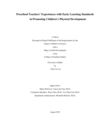Preschool teachers’ experiences with Early Learning Standards in promoting children’s physical development