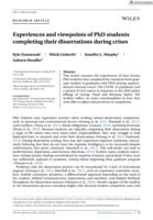 Experiences and viewpoints of PhD students completing their dissertations during crises
