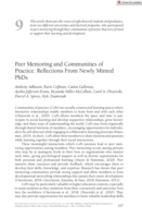 Peer Mentoring and Communities of Practice: Reflections From Newly Minted PhDs