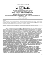 Media Literacy in Teacher Education: A Good Fit across the Curriculum