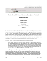 Teacher Research in Teacher Education: Emancipatory Potential in Discouraging Times