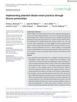 Implementing potential climate‐smart practices through diverse partnerships