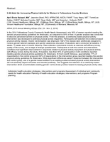 It All Adds Up: Increasing Physical Activity for Women in Yellowstone County, Montana