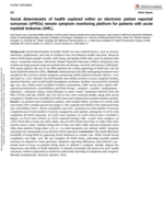 Social determinants of health explored within an electronic patient reported outcomes (ePROs) remote symptom monitoring platform for patients with acute myeloid leukemia (AML)