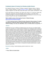 Evaluating the Impact of Treatment Care Planning on Quality Measures