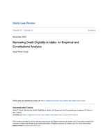 Narrowing Death Eligibility in Idaho: An Empirical and Constitutional Analysis