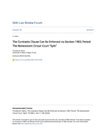 The Contracts Clause Can Be Enforced via Section 1983, Period: The Nonexistent Circuit Court "Split"