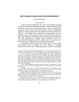 The Takings Clause and the Environment
