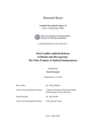 Post-Conflict Judicial Reform  in Bosnia and Herzegovina:  The False Promise of Judicial Independence