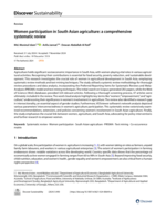 Women participation in South Asian agriculture: a comprehensive systematic review