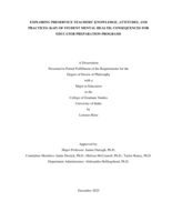 EXPLORING PRESERVICE TEACHERS’ KNOWLEDGE, ATTITUDES, AND PRACTICES (KAP) OF STUDENT MENTAL HEALTH: CONSEQUENCES FOR EDUCATOR PREPARATION PROGRAMS