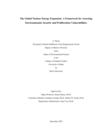 The Global Nuclear Energy Expansion: A Framework for Assessing Environmental, Security and Proliferation Vulnerabilities