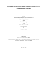 Teaching in Unconventional Spaces: Scholarly Attitudes Toward Prison Education Programs