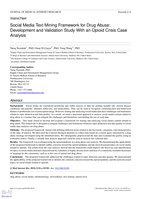 Social Media Text Mining Framework for Drug Abuse: Development and Validation Study With an Opioid Crisis Case Analysis
