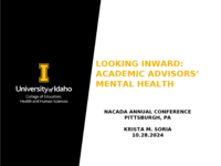 Looking inward: Academic advisors’ mental health