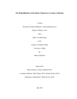 The Rehabilitation of the Boise Chinatown Ceramic Collection