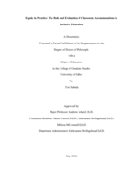 Equity in Practice: The Role and Evaluation of Classroom Accommodations in Inclusive Education