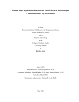 Climate Smart Agricultural Practices and Their Effects on Soil Arthropod Communities and Crop Performance