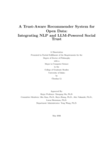 A Trust-Aware Recommender System for Open Data: Integrating NLP and LLM-Powered Social Trust