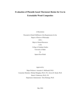 Evaluation of phenolic based thermoset resins for use in extrudable wood composites