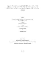 Impacts of Colonial Amnesia in Higher Education: A Case Study on the Center for Native American Development at the University of Idaho